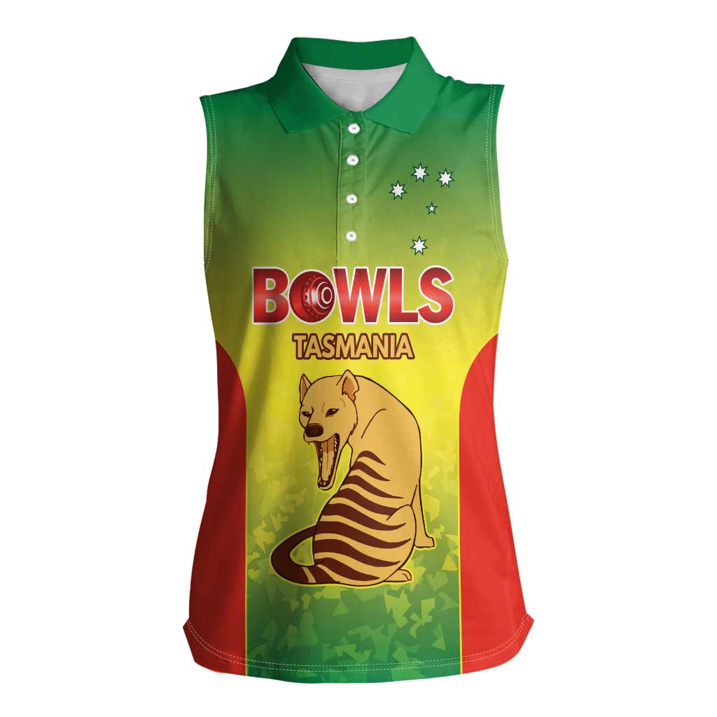 Australian Tasmania Lawn Bowls Custom Women Sleeveless Polo Shirt Aussie Minimalist Style - Aussie Hoodie