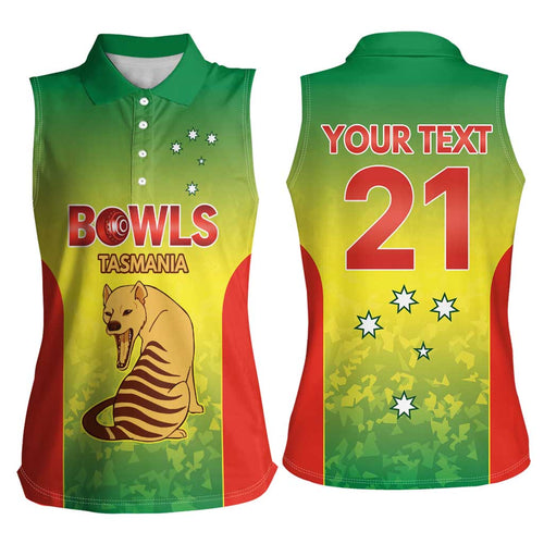 Australian Tasmania Lawn Bowls Custom Women Sleeveless Polo Shirt Aussie Minimalist Style - Aussie Hoodie
