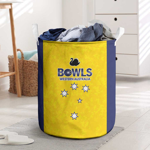 Western Australia Lawn Bowls Laundry Basket Aussie Minimalist Style - Aussie Hoodie