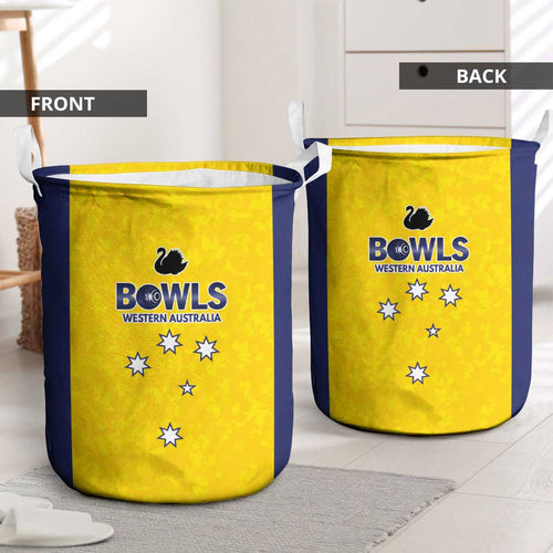 Western Australia Lawn Bowls Laundry Basket Aussie Minimalist Style - Aussie Hoodie