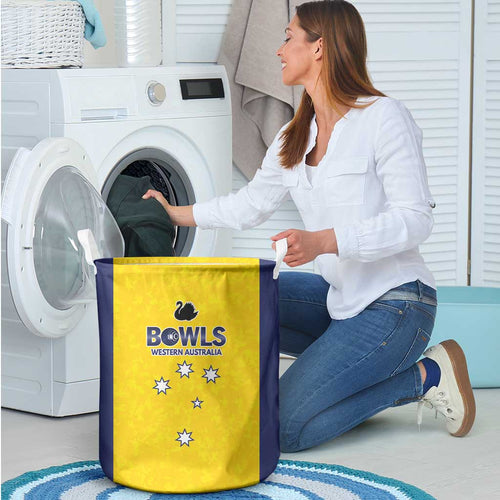Western Australia Lawn Bowls Laundry Basket Aussie Minimalist Style - Aussie Hoodie