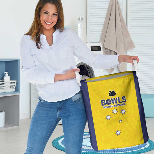 Western Australia Lawn Bowls Laundry Basket Aussie Minimalist Style - Aussie Hoodie