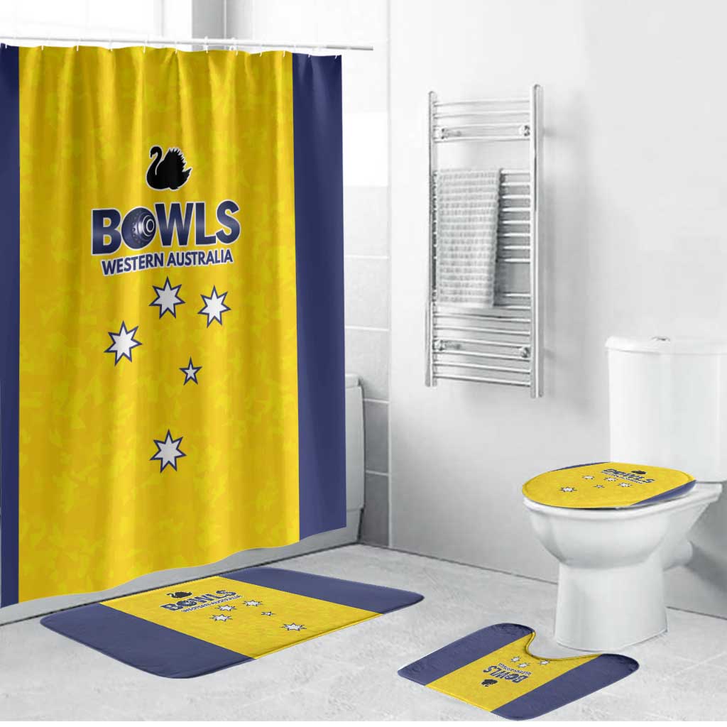 Western Australia Lawn Bowls Bathroom Set Aussie Minimalist Style - Aussie Hoodie