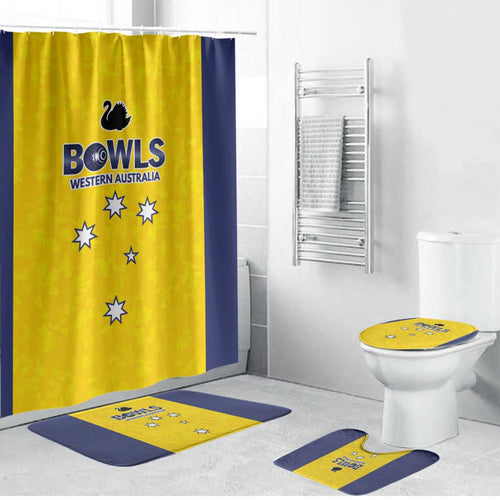 Western Australia Lawn Bowls Bathroom Set Aussie Minimalist Style - Aussie Hoodie