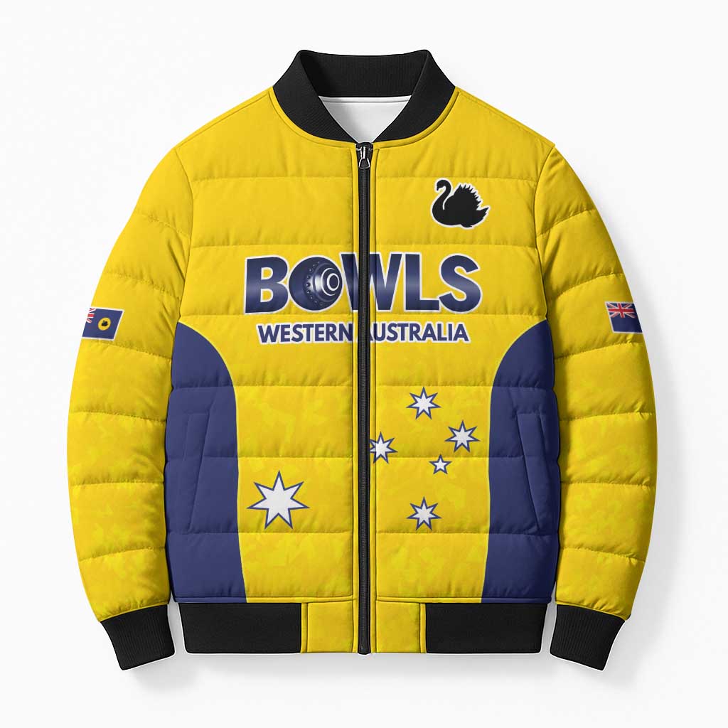 Western Australia Lawn Bowls Custom Bomber Puffer Jacket Aussie Minimalist Style - Aussie Hoodie