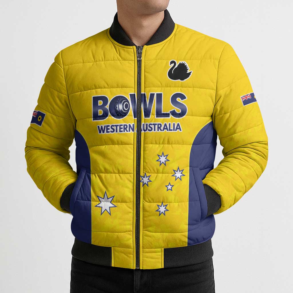 Western Australia Lawn Bowls Custom Bomber Puffer Jacket Aussie Minimalist Style - Aussie Hoodie