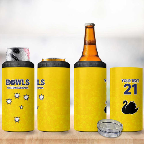 Western Australia Lawn Bowls Custom 4 in 1 Can Cooler Tumbler Aussie Minimalist Style - Aussie Hoodie