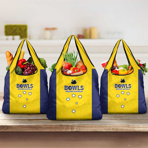 Western Australia Lawn Bowls Grocery Bag Aussie Minimalist Style - Aussie Hoodie
