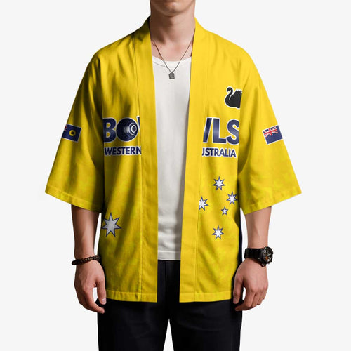 Western Australia Lawn Bowls Custom Kimono Aussie Minimalist Style - Aussie Hoodie