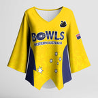 Western Australia Lawn Bowls Custom Kimono Sleeve Blouse Aussie Minimalist Style - Aussie Hoodie