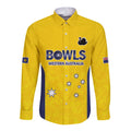 Western Australia Lawn Bowls Custom Long Sleeve Button Shirt Aussie Minimalist Style - Aussie Hoodie