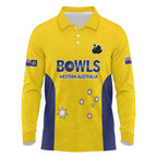Western Australia Lawn Bowls Custom Long Sleeve Polo Shirt Aussie Minimalist Style - Aussie Hoodie