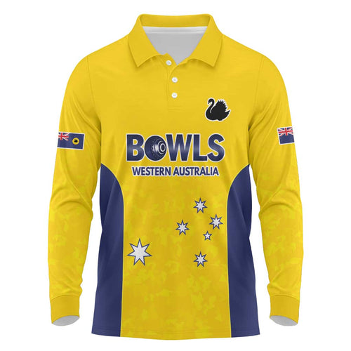 Western Australia Lawn Bowls Custom Long Sleeve Polo Shirt Aussie Minimalist Style - Aussie Hoodie