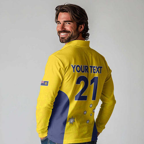 Western Australia Lawn Bowls Custom Long Sleeve Polo Shirt Aussie Minimalist Style - Aussie Hoodie