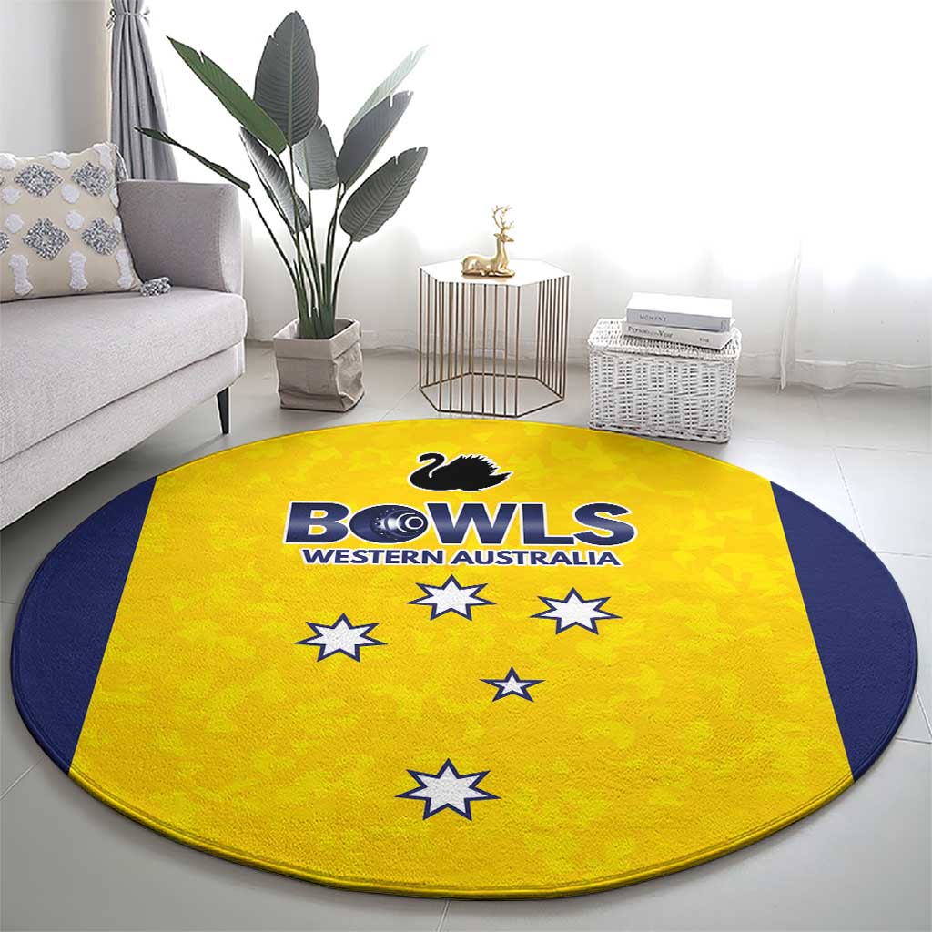 Western Australia Lawn Bowls Round Carpet Aussie Minimalist Style - Aussie Hoodie