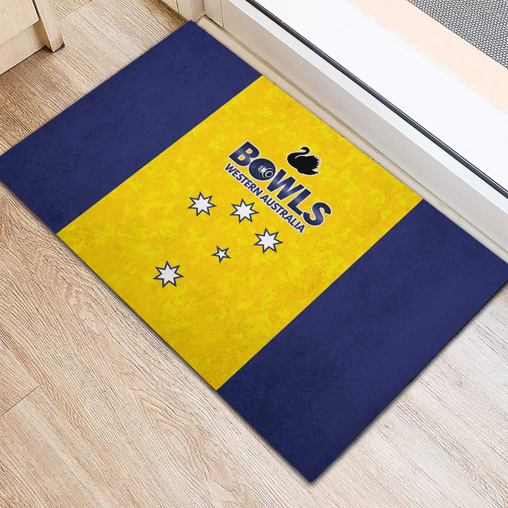 Western Australia Lawn Bowls Rubber Doormat Aussie Minimalist Style - Aussie Hoodie