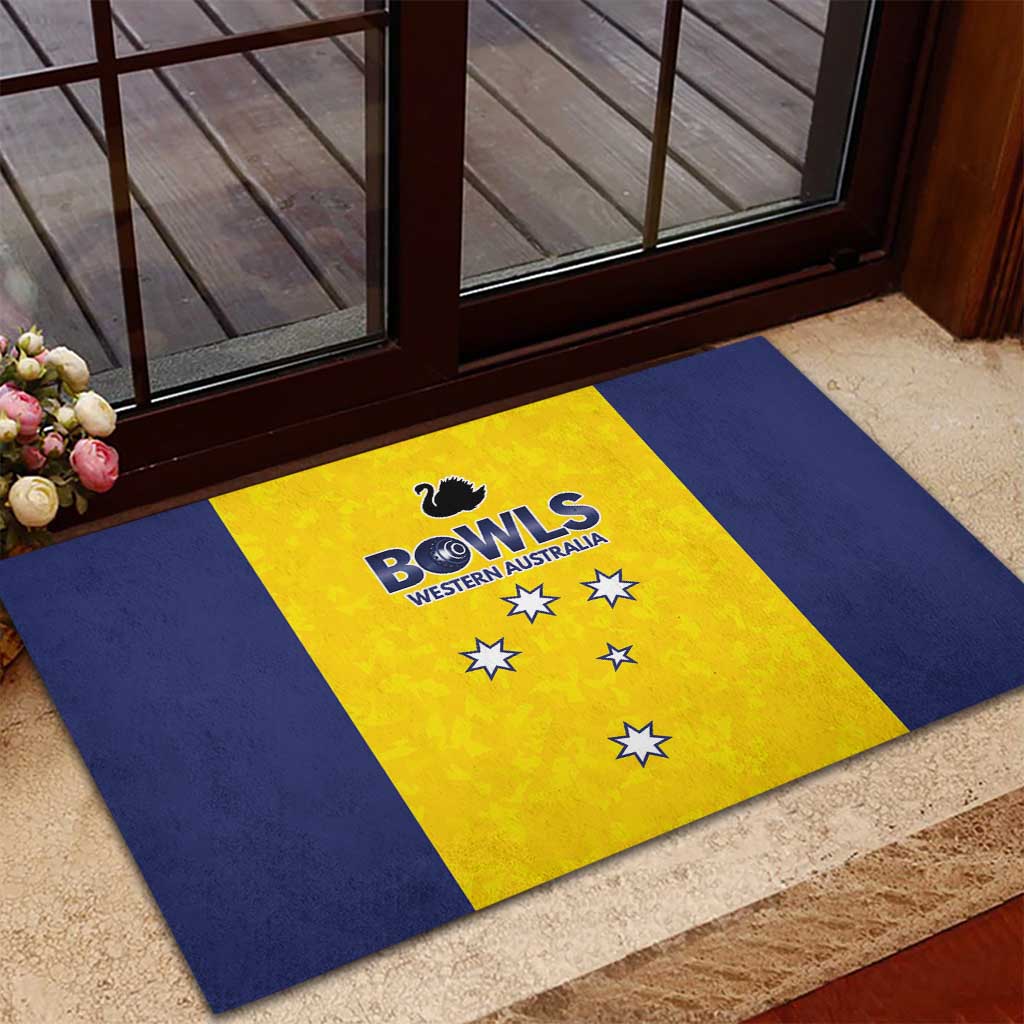 Western Australia Lawn Bowls Rubber Doormat Aussie Minimalist Style - Aussie Hoodie