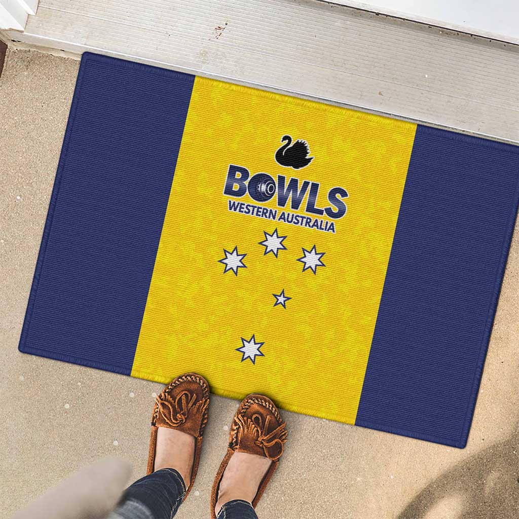 Western Australia Lawn Bowls Rubber Doormat Aussie Minimalist Style - Aussie Hoodie