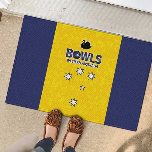 Western Australia Lawn Bowls Rubber Doormat Aussie Minimalist Style - Aussie Hoodie
