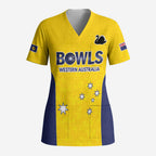 Western Australia Lawn Bowls Custom Scrub Top Aussie Minimalist Style - Aussie Hoodie