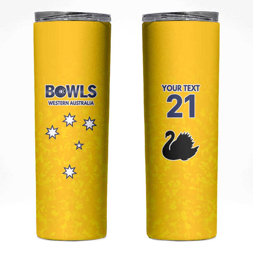 Western Australia Lawn Bowls Custom Skinny Tumbler Aussie Minimalist Style - Aussie Hoodie