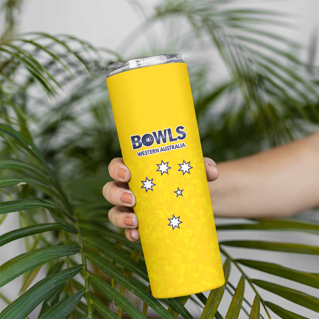 Western Australia Lawn Bowls Custom Skinny Tumbler Aussie Minimalist Style - Aussie Hoodie