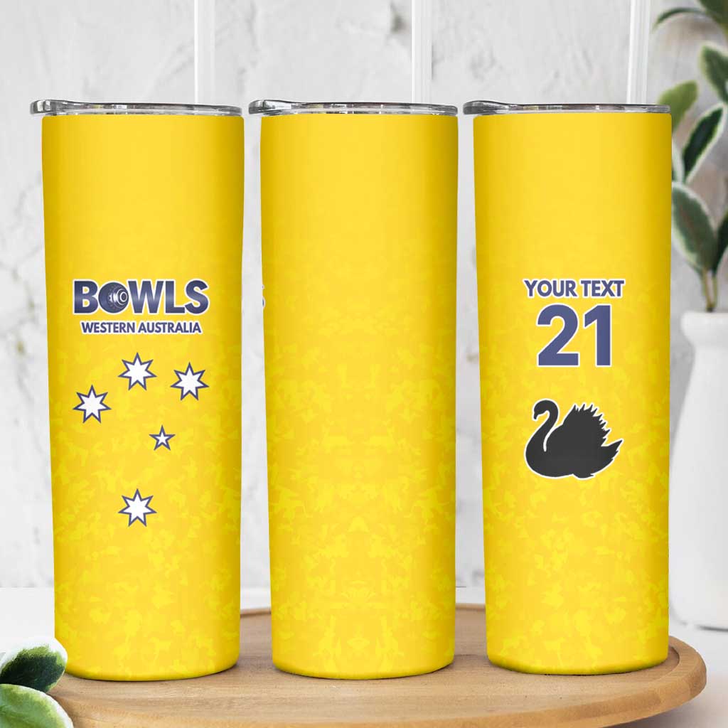 Western Australia Lawn Bowls Custom Skinny Tumbler Aussie Minimalist Style - Aussie Hoodie