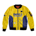 Western Australia Lawn Bowls Custom Sleeve Zip Bomber Jacket Aussie Minimalist Style - Aussie Hoodie