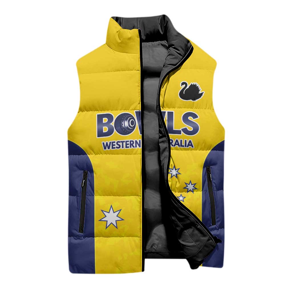 Western Australia Lawn Bowls Custom Sleeveless Puffer Jacket Aussie Minimalist Style - Aussie Hoodie