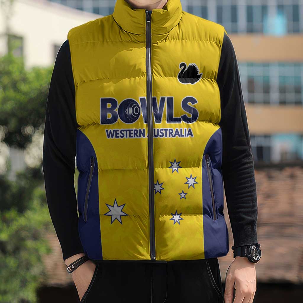 Western Australia Lawn Bowls Custom Sleeveless Puffer Jacket Aussie Minimalist Style - Aussie Hoodie