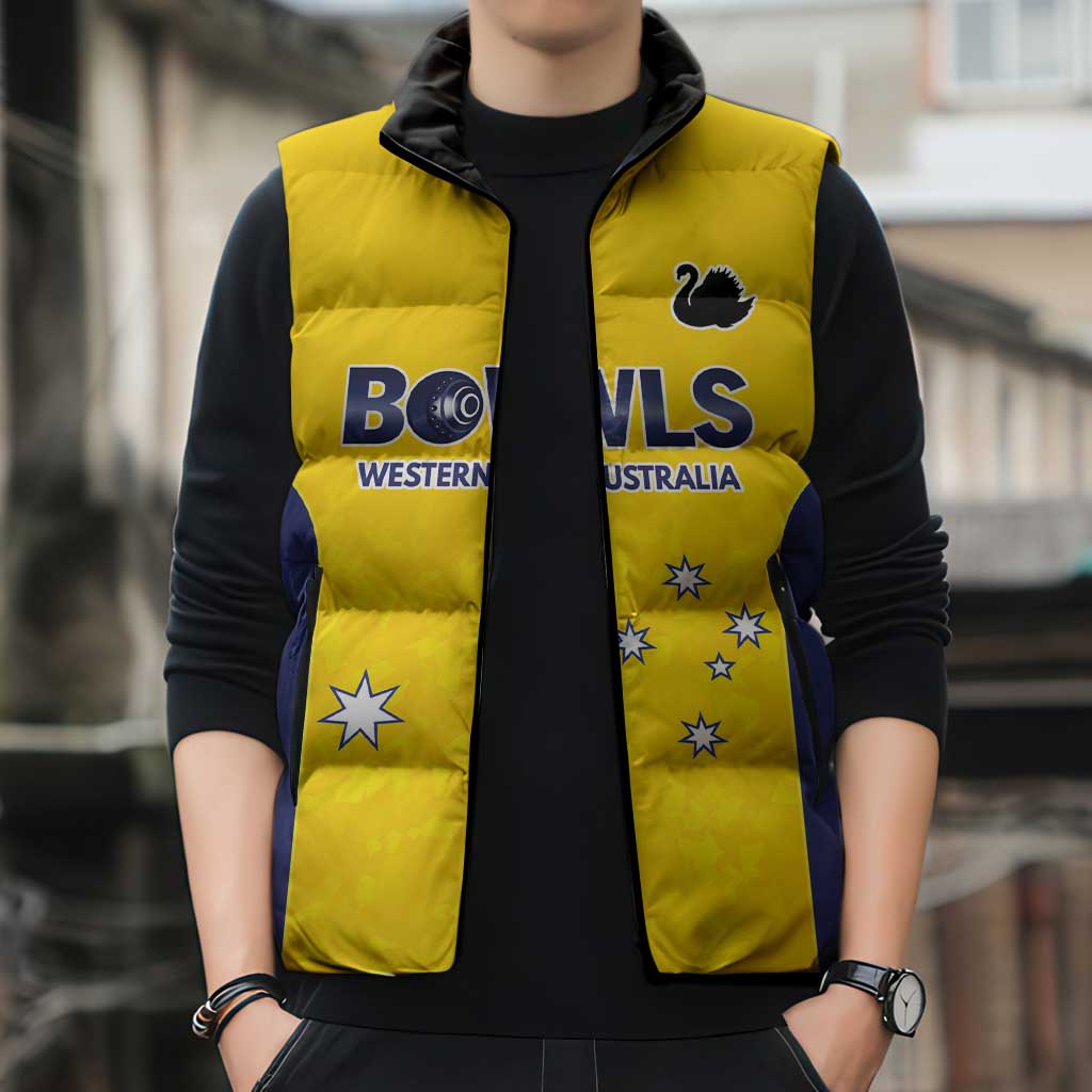 Western Australia Lawn Bowls Custom Sleeveless Puffer Jacket Aussie Minimalist Style - Aussie Hoodie