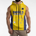 Western Australia Lawn Bowls Custom Sleeveless Zip Hoodie Aussie Minimalist Style LT9