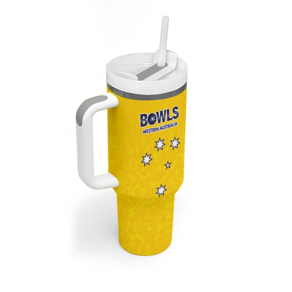 Western Australia Lawn Bowls Custom Tumbler With Handle Aussie Minimalist Style - Aussie Hoodie