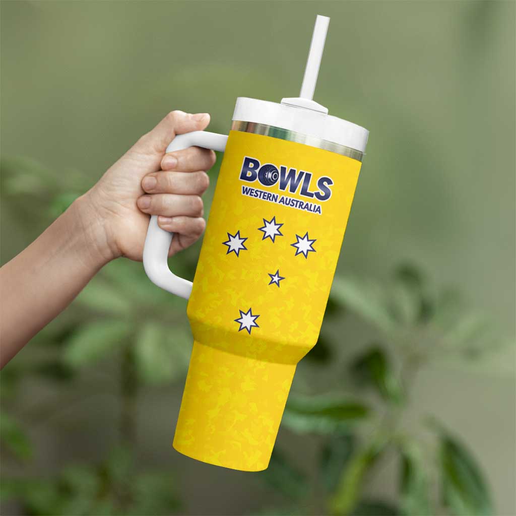 Western Australia Lawn Bowls Custom Tumbler With Handle Aussie Minimalist Style - Aussie Hoodie