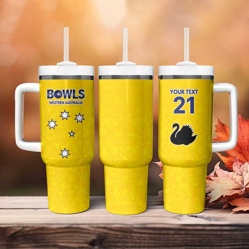 Western Australia Lawn Bowls Custom Tumbler With Handle Aussie Minimalist Style - Aussie Hoodie