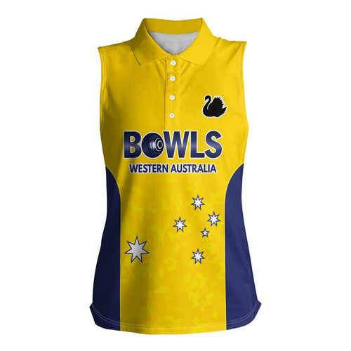 Western Australia Lawn Bowls Custom Women Sleeveless Polo Shirt Aussie Minimalist Style - Aussie Hoodie