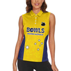 Western Australia Lawn Bowls Custom Women Sleeveless Polo Shirt Aussie Minimalist Style - Aussie Hoodie