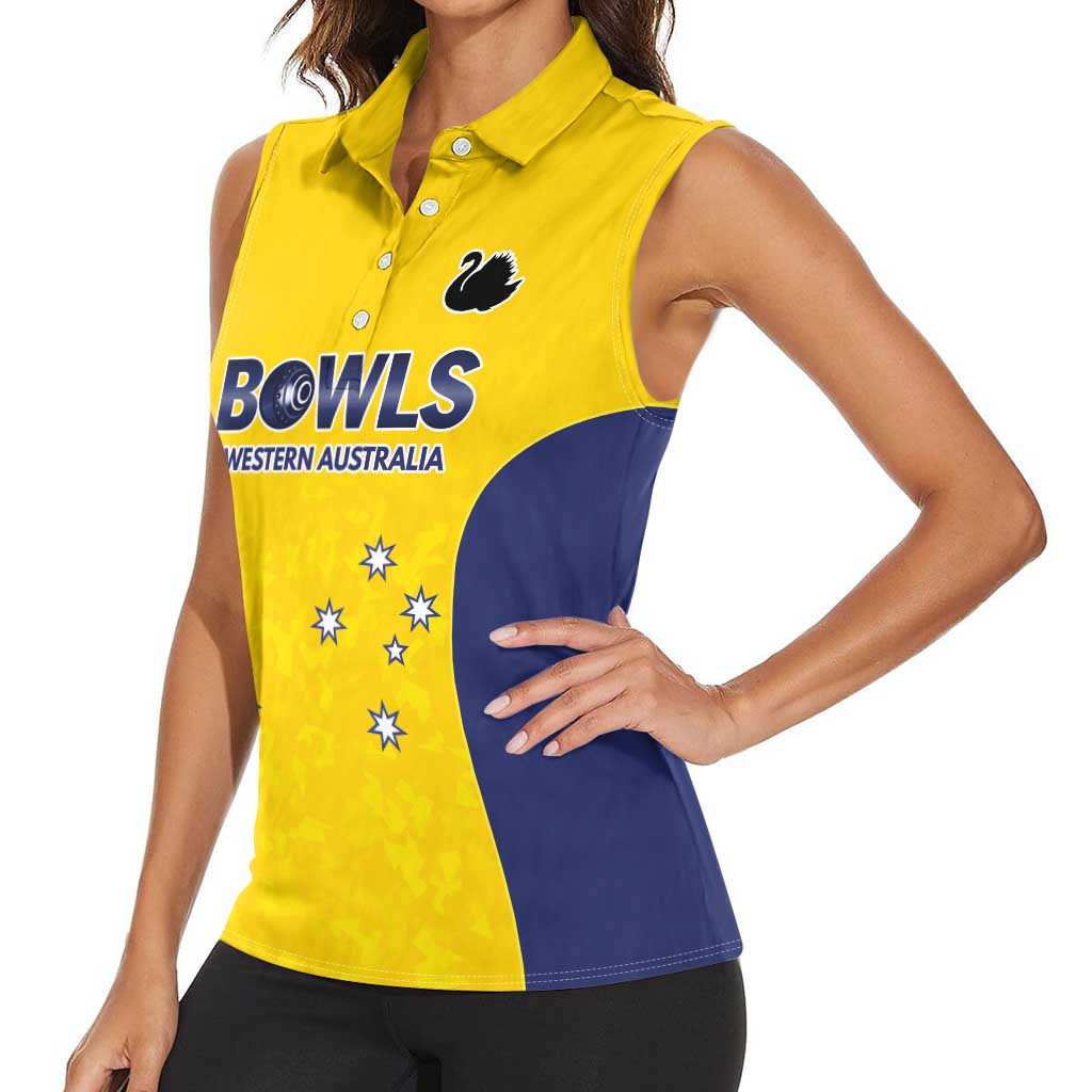 Western Australia Lawn Bowls Custom Women Sleeveless Polo Shirt Aussie Minimalist Style - Aussie Hoodie