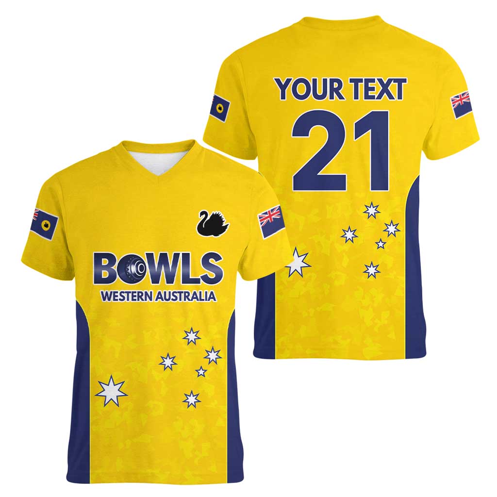 Western Australia Lawn Bowls Custom Women V-Neck T-Shirt Aussie Minimalist Style - Aussie Hoodie