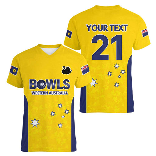 Western Australia Lawn Bowls Custom Women V-Neck T-Shirt Aussie Minimalist Style - Aussie Hoodie