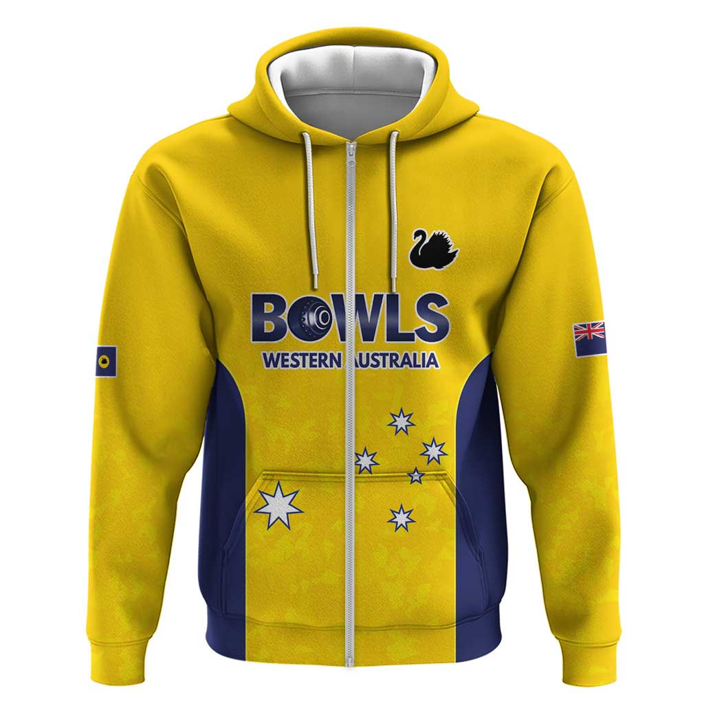 Western Australia Lawn Bowls Custom Zip Hoodie Aussie Minimalist Style - Aussie Hoodie
