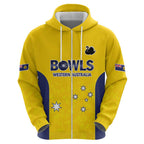Western Australia Lawn Bowls Custom Zip Hoodie Aussie Minimalist Style - Aussie Hoodie