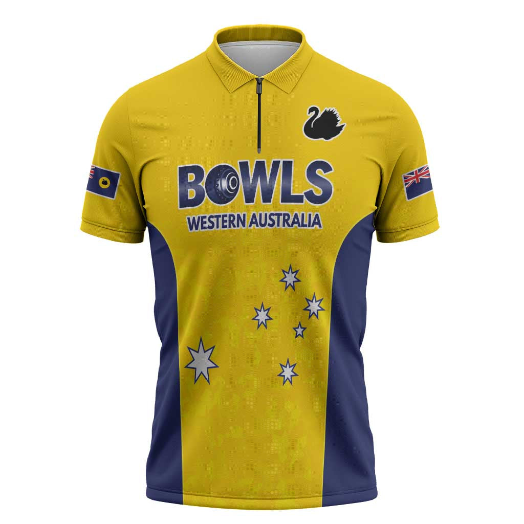 Western Australia Lawn Bowls Custom Zipper Polo Shirt Aussie Minimalist Style - Aussie Hoodie