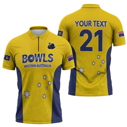 Western Australia Lawn Bowls Custom Zipper Polo Shirt Aussie Minimalist Style - Aussie Hoodie