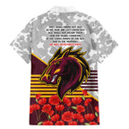 Broncos Rugby ANZAC Day 2024 Family Matching Mermaid Dress and Hawaiian Shirt Camouflage Style