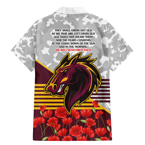 Broncos Rugby ANZAC Day 2024 Family Matching Mermaid Dress and Hawaiian Shirt Camouflage Style