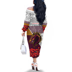 Broncos Rugby ANZAC Day 2024 Family Matching Off Shoulder Long Sleeve Dress and Hawaiian Shirt Camouflage Style