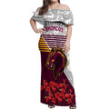 Broncos Rugby ANZAC Day 2024 Off Shoulder Maxi Dress Camouflage Style