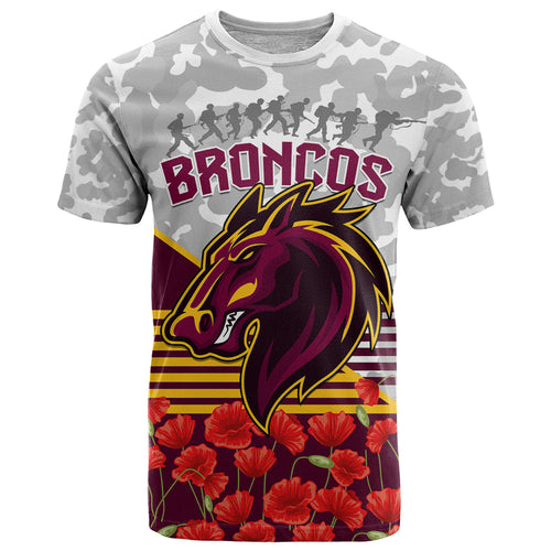 Broncos Rugby ANZAC Day 2024 T Shirt Camouflage Style