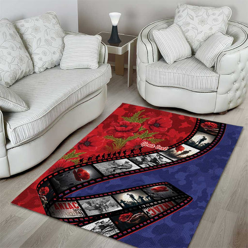 Personalised ANZAC Spirit 1915-2026 Filmstrip Tribute Area Rug Lest We Forget 25 April